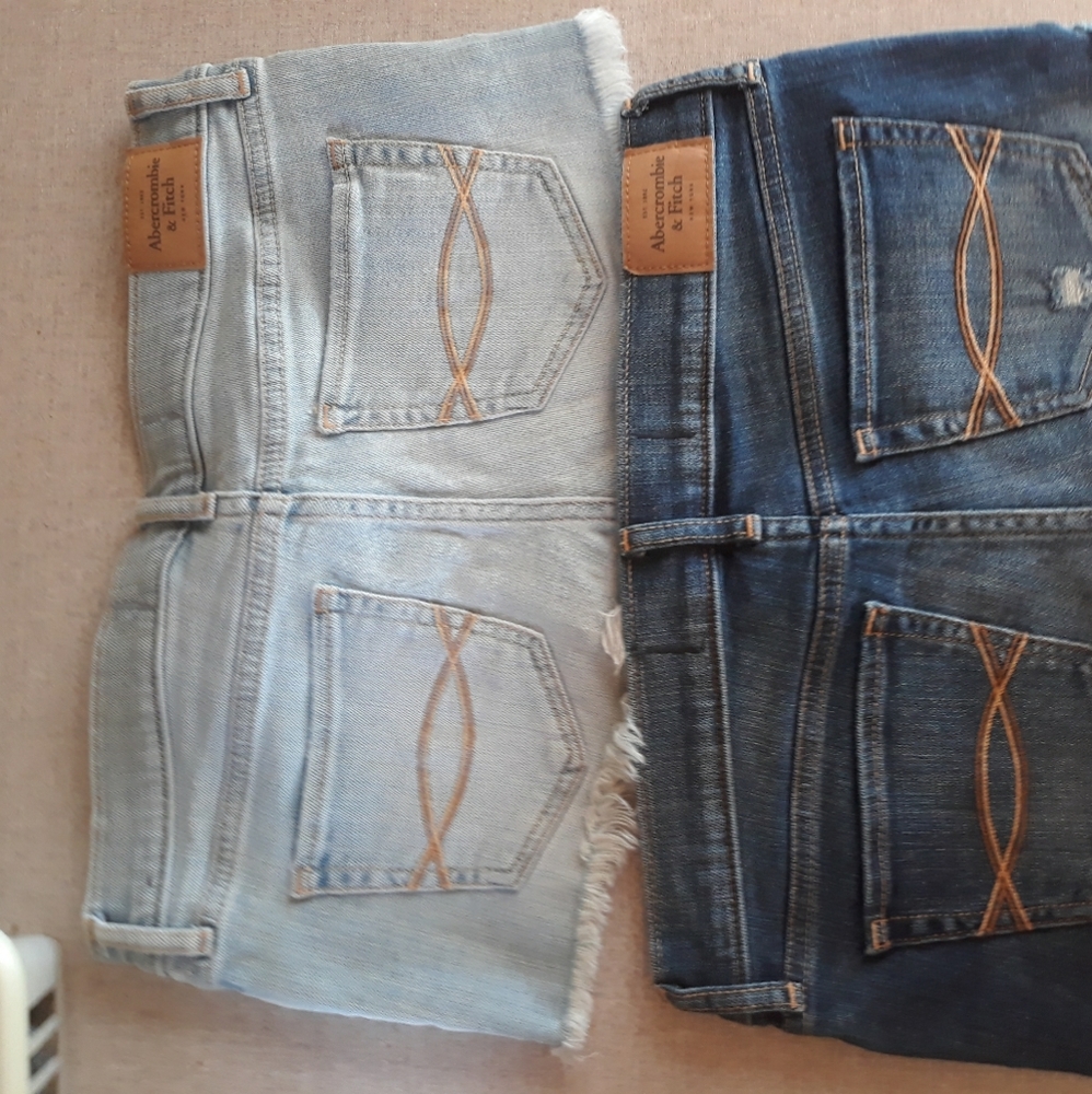 Distressed jean shorts